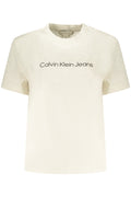CALVIN KLEIN T-SHIRT MANICHE CORTE DONNA BEIGE