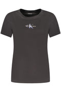 CALVIN KLEIN T-SHIRT MANICHE CORTE DONNA NERO