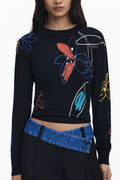 DESIGUAL MAGLIA DONNA NERO