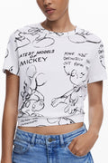 DESIGUAL T-SHIRT MANICHE CORTE DONNA BIANCO
