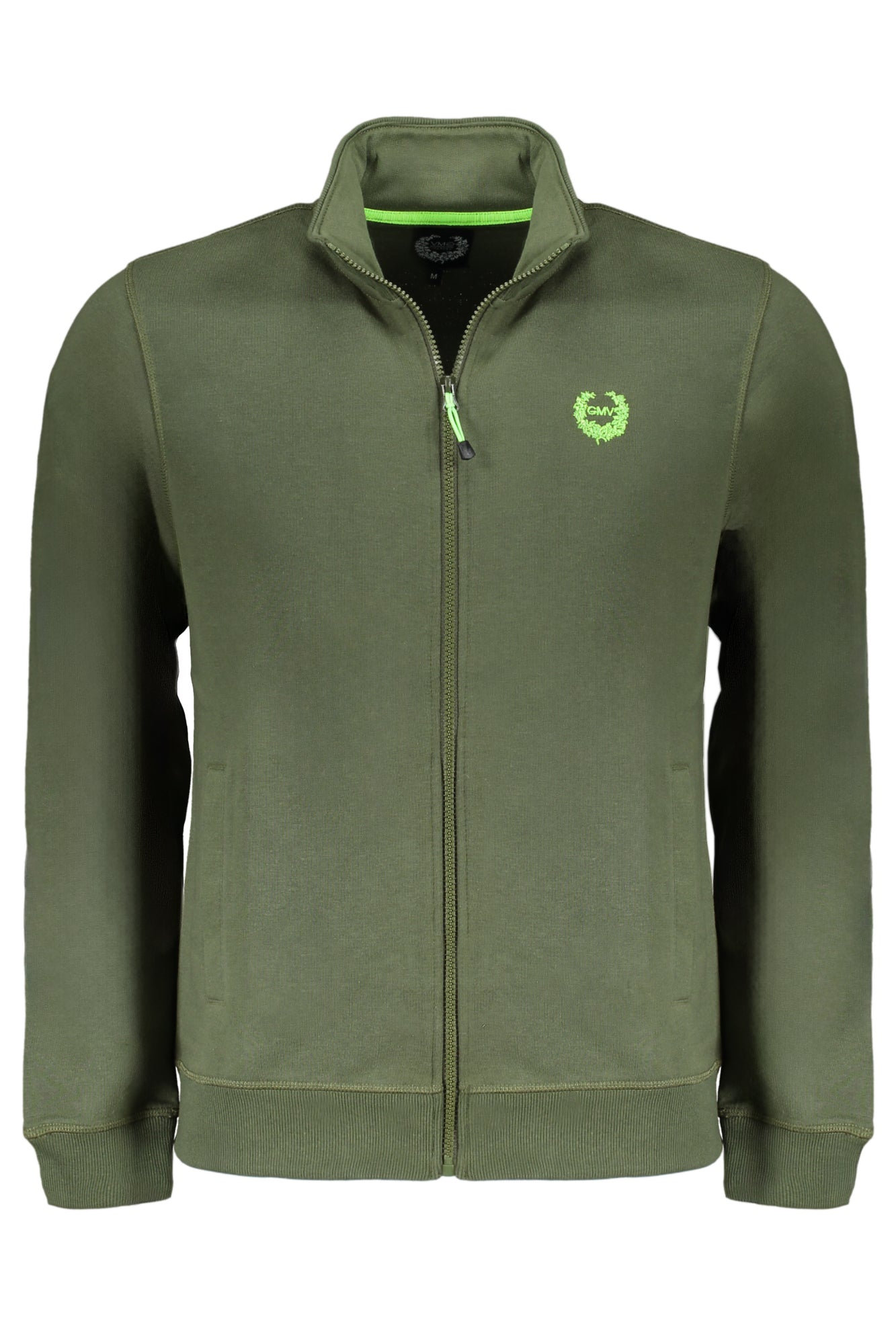 GIAN MARCO VENTURI FELPA CON ZIP UOMO VERDE