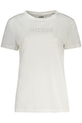 GUESS JEANS T-SHIRT MANICHE CORTE DONNA BIANCO