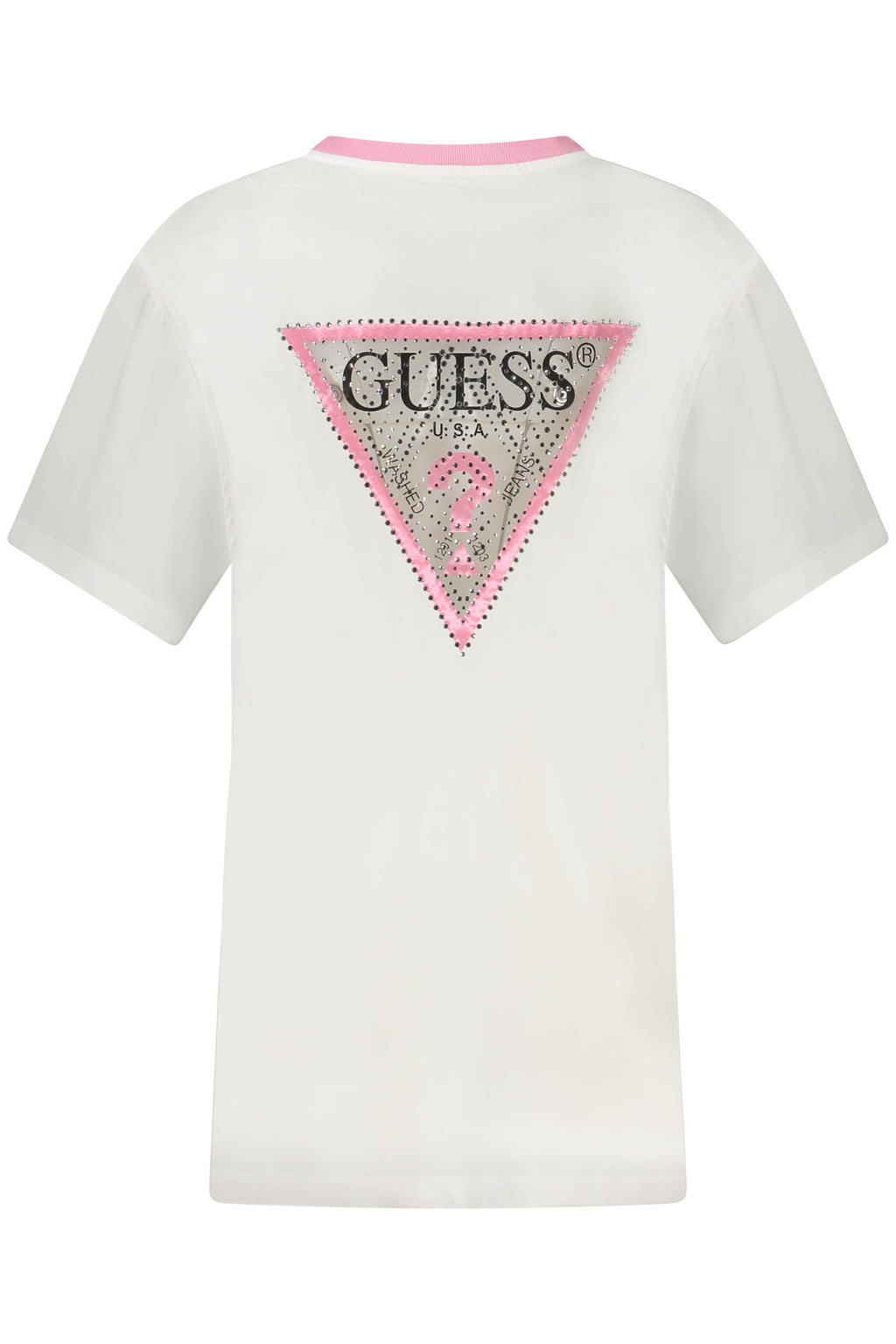 GUESS JEANS T-SHIRT MANICHE CORTE DONNA BIANCO