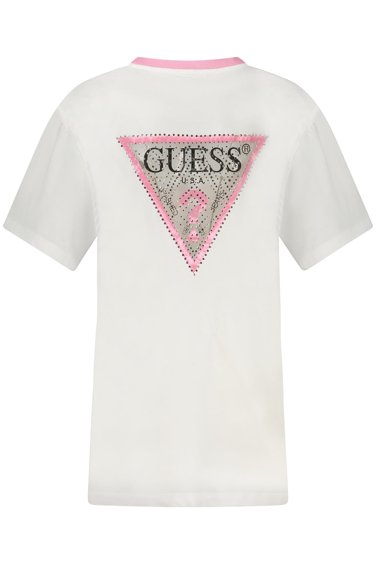 GUESS JEANS T-SHIRT MANICHE CORTE DONNA BIANCO