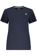 GUESS JEANS T-SHIRT MANICHE CORTE DONNA BLU