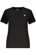 GUESS JEANS T-SHIRT MANICHE CORTE DONNA NERO