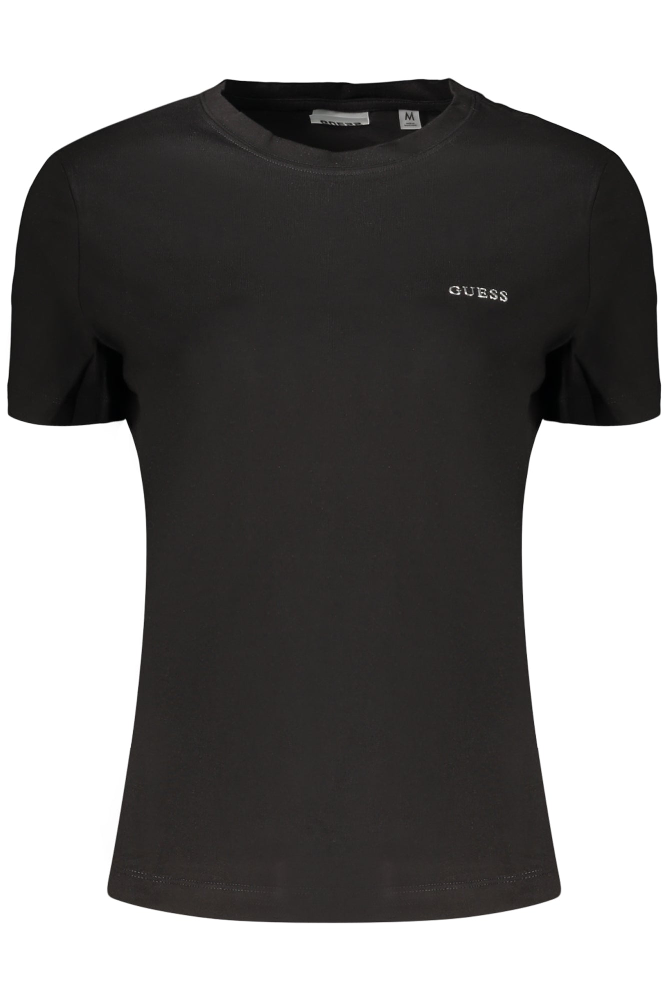 GUESS JEANS T-SHIRT MANICHE CORTE DONNA NERO