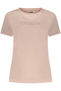 GUESS JEANS T-SHIRT MANICHE CORTE DONNA ROSA