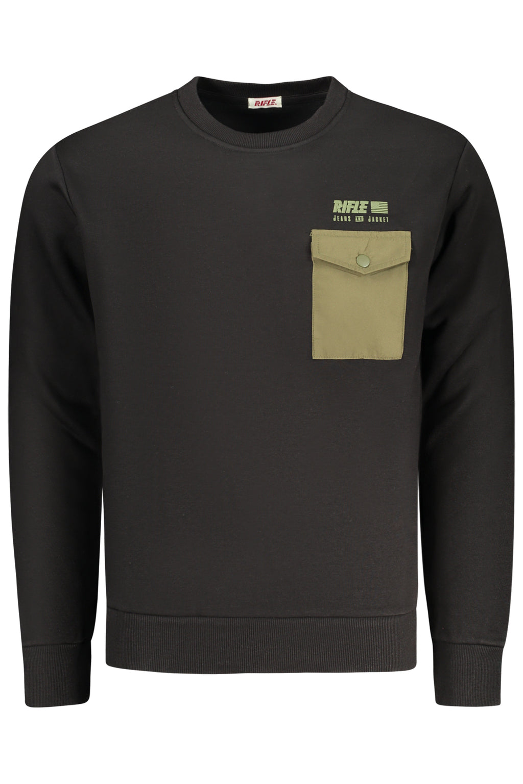 RIFLE FELPA SENZA ZIP UOMO NERO
