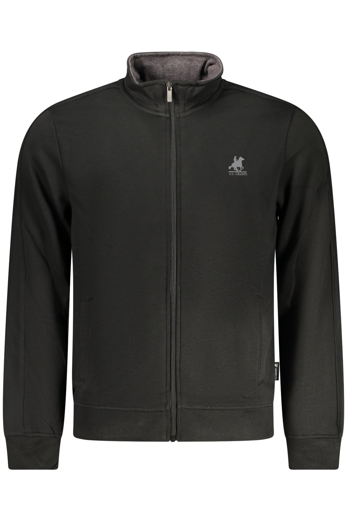 U.S. GRAND FELPA CON ZIP UOMO NERO