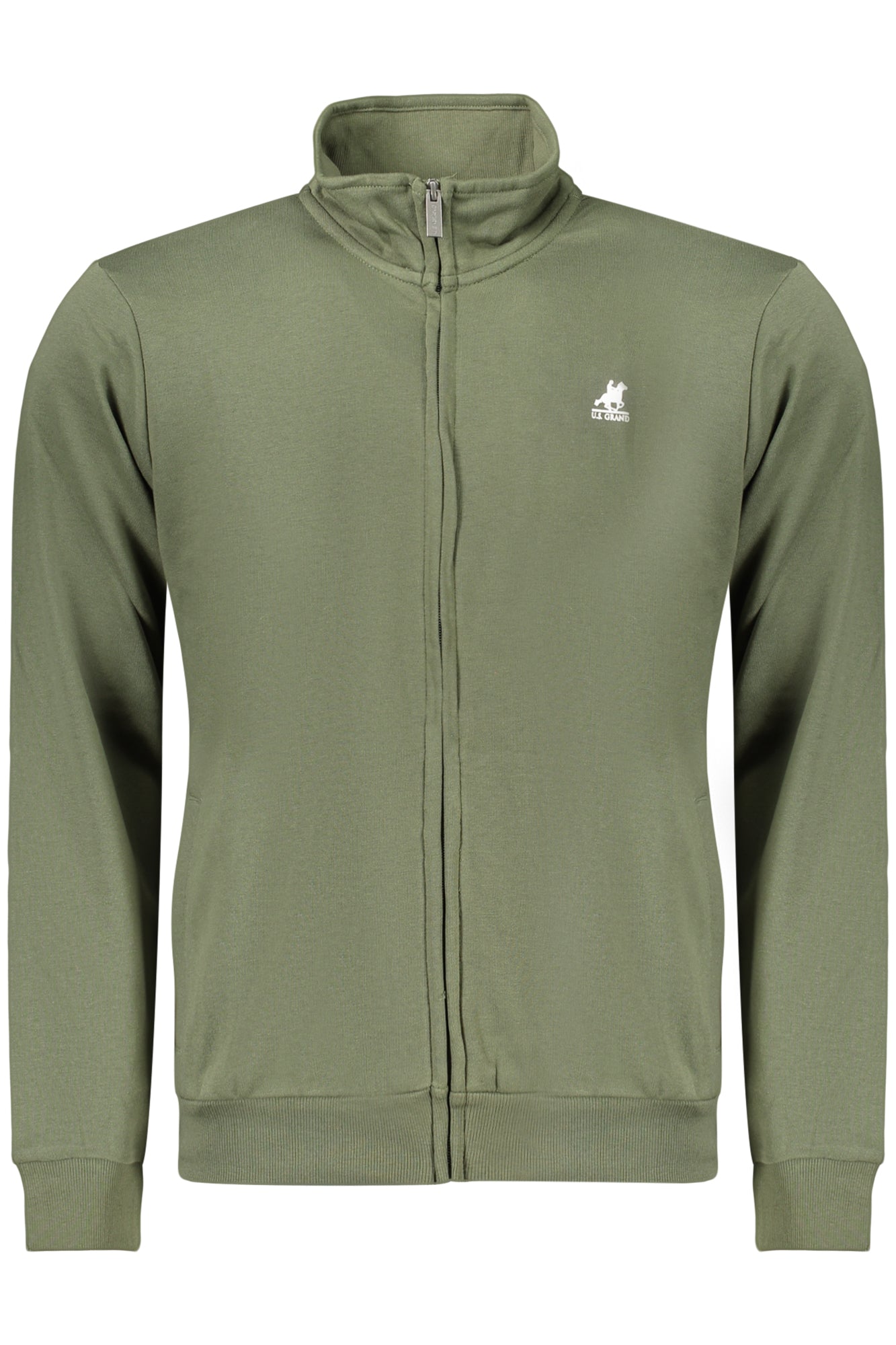 U.S. GRAND FELPA CON ZIP UOMO VERDE