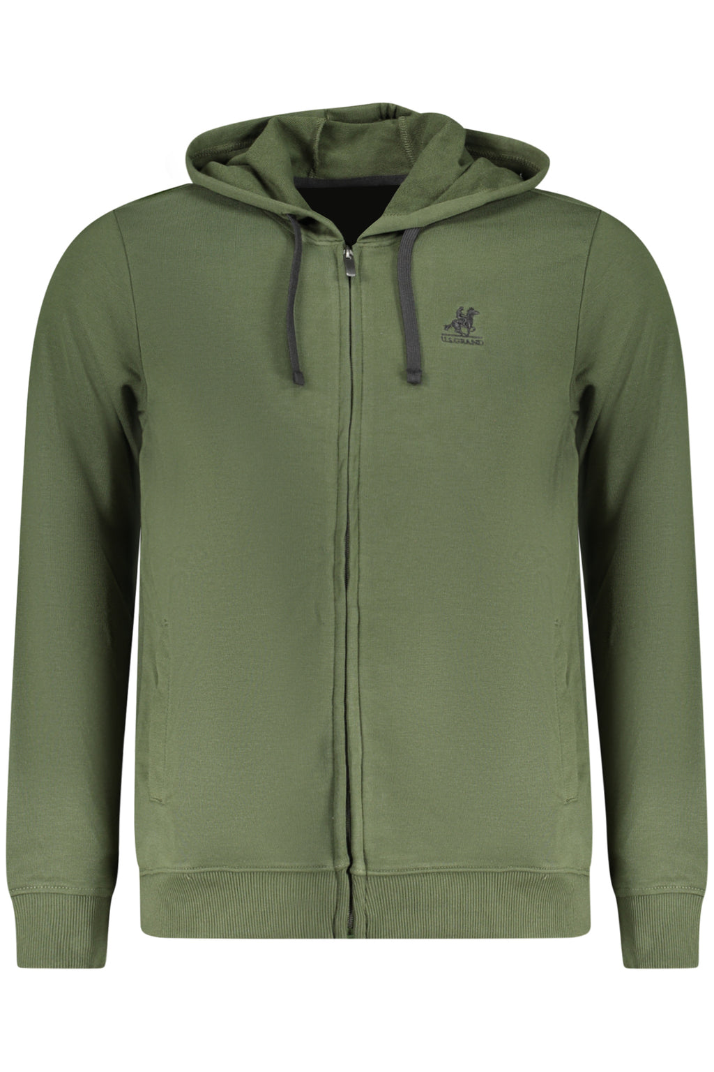 U.S. GRAND FELPA CON ZIP UOMO VERDE